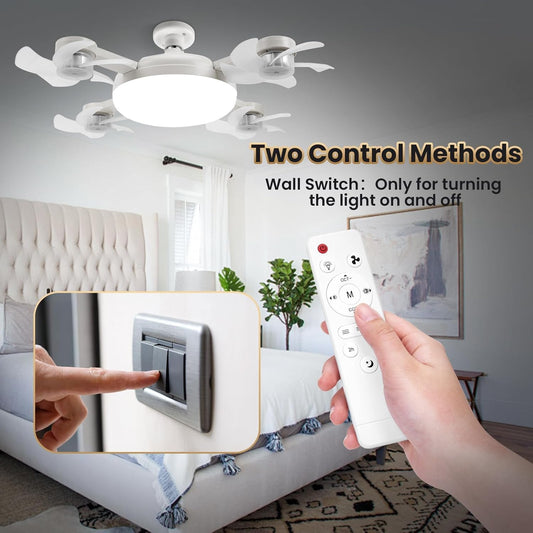 VENTILATEUR DE PLAFOND 4 TÊTES AVEC LAMPE ET TÉLÉCOMMANDE