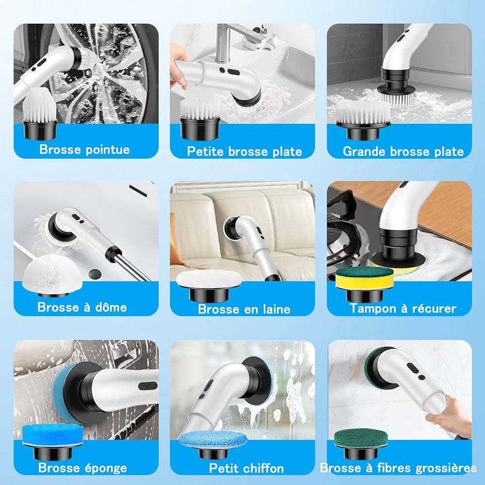 Brosse Électrique de Nettoyage 9 en 1 – 25W