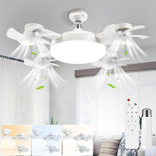 VENTILATEUR DE PLAFOND 4 TÊTES AVEC LAMPE ET TÉLÉCOMMANDE