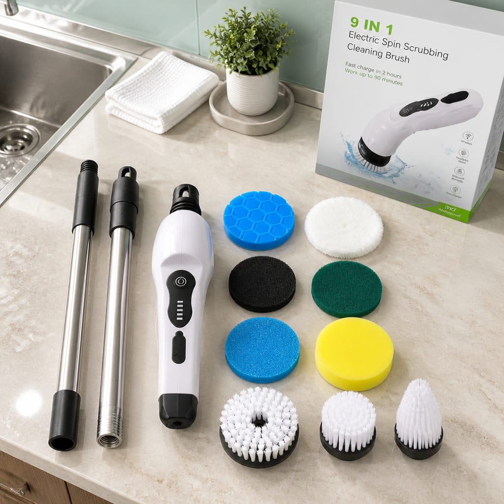 Brosse Électrique de Nettoyage 9 en 1 – 25W